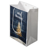 メリークリスマスゴールデンツリー ミディアムペーパーバッグ (正面アングル)