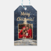 メリークリスマスゴールデンツリー&写真 ギフトタグ (正面)