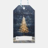 メリークリスマスゴールデンツリー&写真 ギフトタグ (裏面)