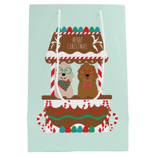 メリークリスマスゴールデンドルズホリデースタンドドッグス ミディアムペーパーバッグ (裏面)