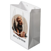 メリークリスマスゴールデンドルパピードッグ ミディアムペーパーバッグ (裏面アングル)