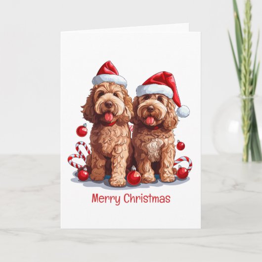 メリークリスマスゴールデンドール犬 シーズンカード (正面)