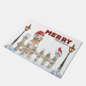 メリークリスマスゴールデンリトリバー ドアマット (アングル)