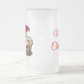 メリークリスマスゴールデンリトリバー フロストグラスビールジョッキ (中央)