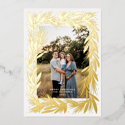 メリークリスマスゴールデンリース 箔シーズンカード (正面)