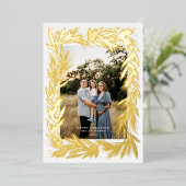 メリークリスマスゴールデンリース 箔シーズンカード (立ち正面)