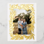 メリークリスマスゴールデンリース 箔シーズンポストカード<br><div class="desc">メリークリスマスゴールデンリースホリデーカードカード</div>