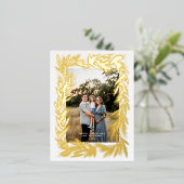 メリークリスマスゴールデンリース 箔シーズンポストカード (立ち正面)