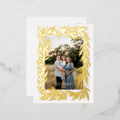 メリークリスマスゴールデンリース 箔シーズンポストカード (正面/裏面)