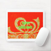 メリークリスマスゴールデンレッドスノーフレックス マウスパッド (マウス)