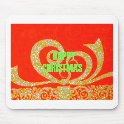 メリークリスマスゴールデンレッドスノーフレックス マウスパッド (正面)