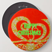 メリークリスマスゴールデンレッドスノーフレックス 缶バッジ (正面&裏面)