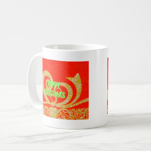メリークリスマスゴールデンレッドスノーフレックス.jpg コーヒーマグカップ (正面左)
