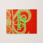 メリークリスマスゴールデンレッドスノーフレックス.jpg ジグソーパズル (横)