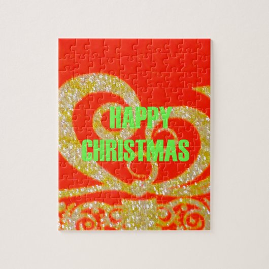 メリークリスマスゴールデンレッドスノーフレックス.jpg ジグソーパズル (縦)