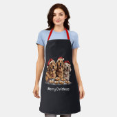 メリークリスマスゴールデンレトリバードッグスベーキング エプロン (着用した状態)