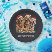 メリークリスマスゴールデンレトリバードッグスベーキング ペーパープレート (パーティー)