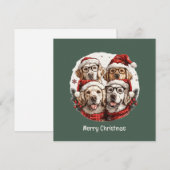 メリークリスマスゴールデンレトリバードッグ シーズンカード (正面/裏面)