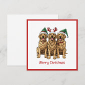 メリークリスマスゴールデンレトリバードッグ シーズンカード (正面/裏面)