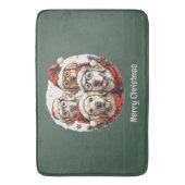 メリークリスマスゴールデンレトリバードッグ バスマット (正面縦)