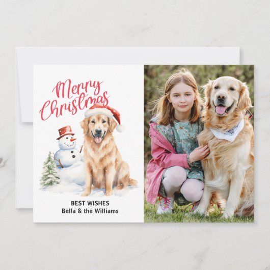 メリークリスマスゴールデンレトリバー独身のの写真 シーズンカード (正面)