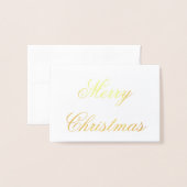 メリークリスマスゴールドフォイルシンプルシック 箔カード (封筒付き正面)