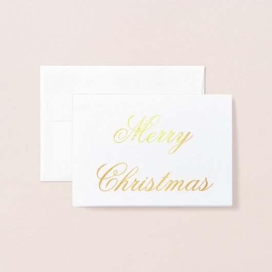 メリークリスマスゴールドフォイルシンプルシック 箔カード (封筒付き正面)