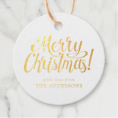 メリークリスマスゴールドフォイルフォトラベル フェイバータグ (正面)