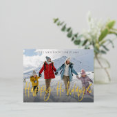 メリークリスマスゴールドフォイル&フォト 箔シーズンポストカード (立ち正面)