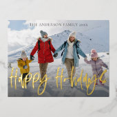 メリークリスマスゴールドフォイル&フォト 箔シーズンポストカード (正面)