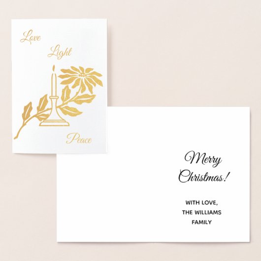 メリークリスマスゴールド箔ろうそく灯 箔カード (ディスプレー)