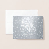 メリークリスマスサイクフランスのリストのフォイルカード 箔カード (封筒付き正面)
