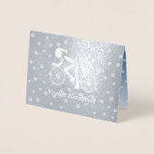 メリークリスマスサイクリストオランダフォイルカード 箔カード (正面)