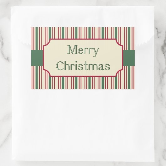 メリークリスマスサインシール 長方形シール (バッグ)