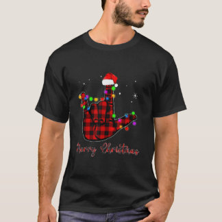 メリークリスマスサイン言語ASL Santa Hat T-Shir Tシャツ