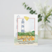 メリークリスマスサウスカロライナ州モリスライトハウス シーズンポストカード (スタンド正面)