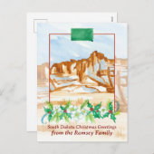 メリークリスマスサウスダコタ州のバダンズ冬 シーズンポストカード (正面/裏面)