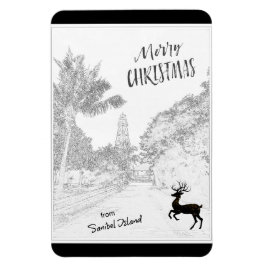 メリークリスマスサニベルアイランドライトハウスFL マグネット