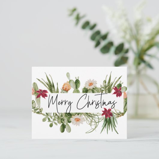 メリークリスマスサボテン南西方向 ポストカード (スタンド正面)