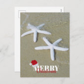 メリークリスマスサマースターフィッシュビーチクリスマス シーズンポストカード (正面/裏面)