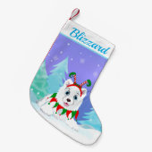 メリークリスマスサモイドと小妖精や小人のヘッドバンド名 スモールクリスマスストッキング (正面 (吊り時))