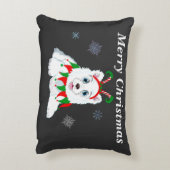 メリークリスマスサモイドと小妖精や小人ヘッドバンド アクセントクッション (裏面(縦))