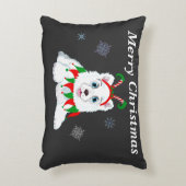 メリークリスマスサモイドと小妖精や小人ヘッドバンド アクセントクッション (正面(垂直))
