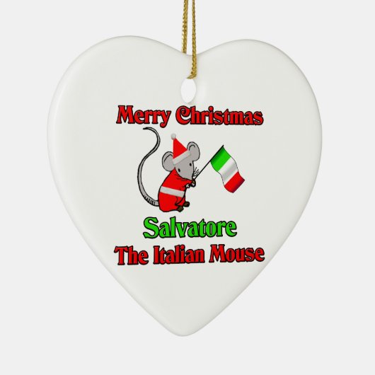 メリークリスマスサルバトーレイタリアンなマウス セラミックオーナメント (右)