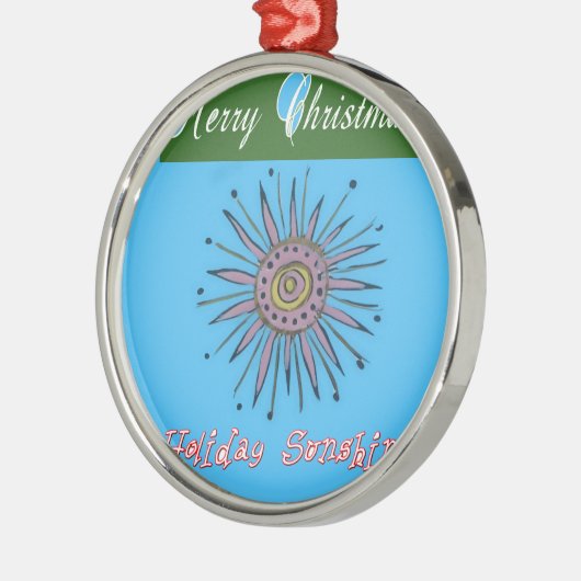 メリークリスマスサンシャインホリデー。 メタルオーナメント (左)
