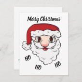 メリークリスマスサンタおもしろいカスタマイズ シーズンカード (正面/裏面)
