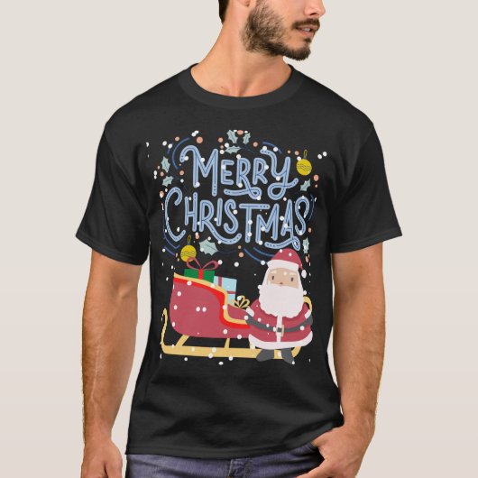 メリークリスマスサンタおもしろいTシャツ Tシャツ (正面)