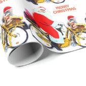 メリークリスマスサンタおよび子供 ラッピングペーパー (ロールコーナー)