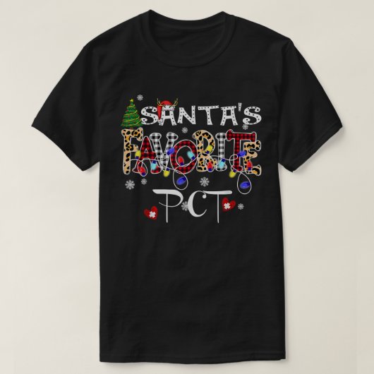 メリークリスマスサンタお気に入りののPCT患気に者 Tシャツ (デザイン正面)