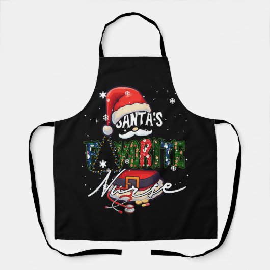 メリークリスマスサンタお気に入りのナース助産師Xma エプロン (正面)
